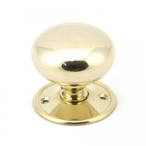 Polished Brass Large Mushroom Mortice/Rim Knob Set